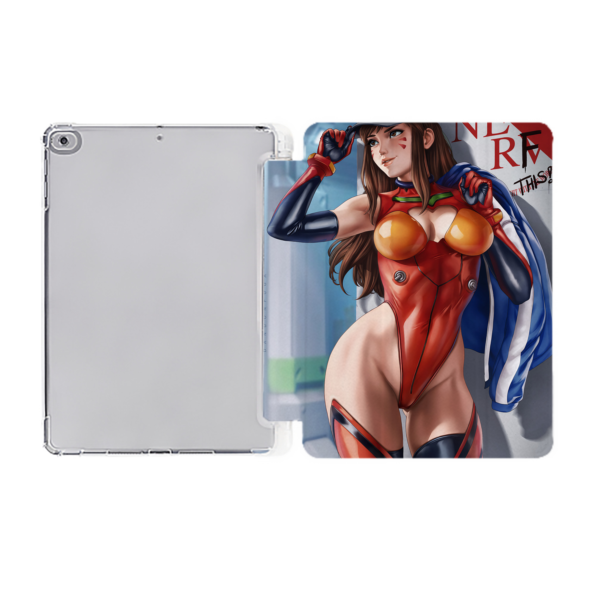 （画像用） EVA 新世紀エヴァンゲリオン IPad ケース ペン収納付き 三つ折りスタンド PUレザー×シリコン 対応機種9.5/10.5/10.9インチ